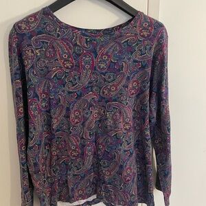 Ralph Lauren Paisley Long Sleeve Top - Multicolor